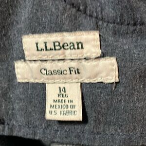 Size 14 L.L . Bean Classic fit high rise bootcut blue jeans